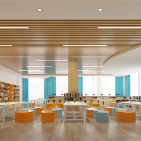 现代 阅览室 幼儿园图书阅览室