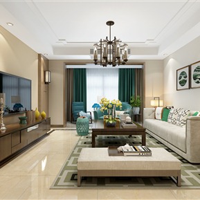 新中式 客厅 客餐厅