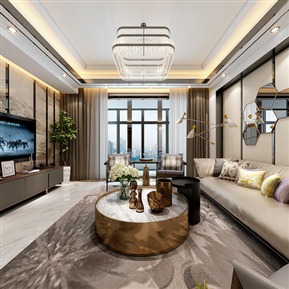 现代 客餐厅 全景客厅