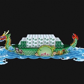 新中式 地堆 龙舟地堆