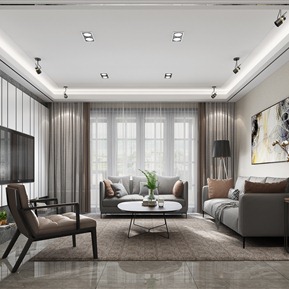 现代 客厅 客餐厅