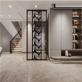 现代 客餐厅 客餐厅主卧全景