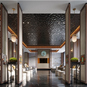 新中式 接待区 酒店休息区