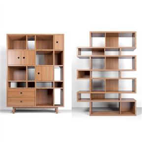 现代 书柜 书柜边柜