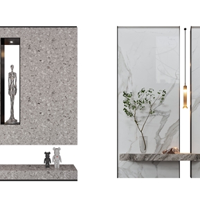 现代 隔断 石材隔断端景