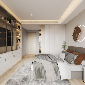 现代 卧室 主卧室