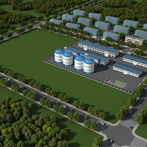 现代 厂房 鸟瞰厂房规划