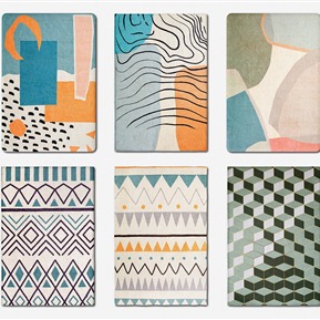 现代 方形地毯 线条抽象地毯