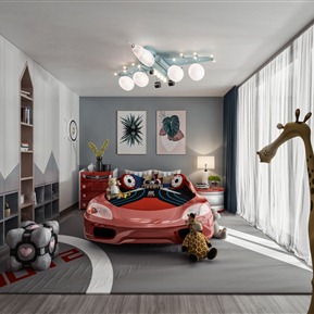 现代 儿童房 汽车床