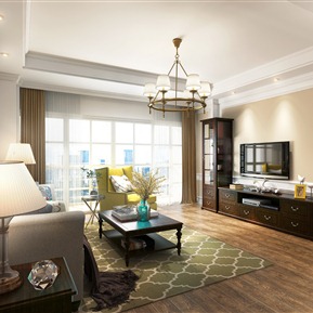 美式 客厅 客厅餐厅组合