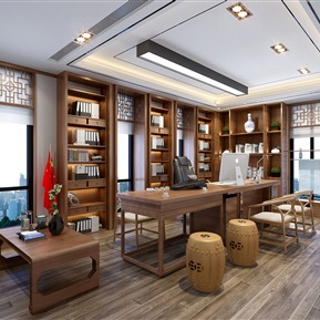 新中式 办公室 经理办公室