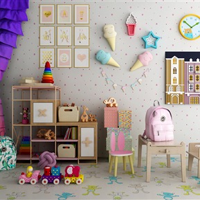 北欧 装饰柜 儿童房