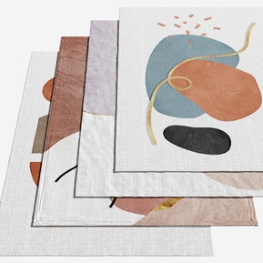 北欧 方形地毯 布艺绒毛地毯