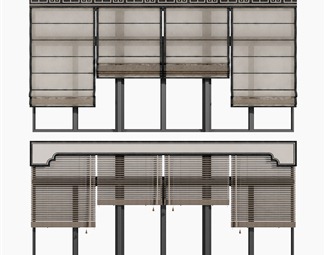 新中式 百叶帘 窗帘百叶帘组合