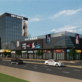 现代 商业楼 建造外观及鸟瞰图