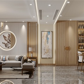 新中式 客餐厅 卧室