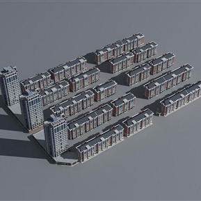 简欧 住宅区 住宅楼鸟瞰
