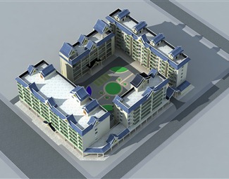 现代 住宅区 合模