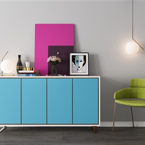 现代 边柜 装饰柜 装饰画 装饰品 休闲椅组合