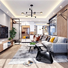 北欧 客厅 客餐厅门厅