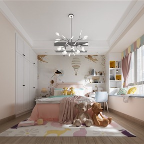 现代 儿童房 卧室女儿房