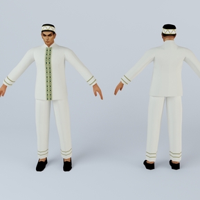 民族风 游戏角色 京族男士服装