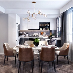 北欧 餐厅 餐厅厨房