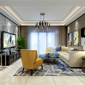 轻奢 客厅 客餐厅