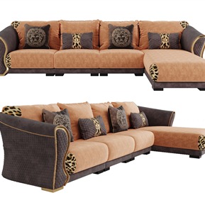 现代 转角沙发 意式沙发