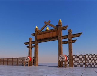 民族风生态农庄大门