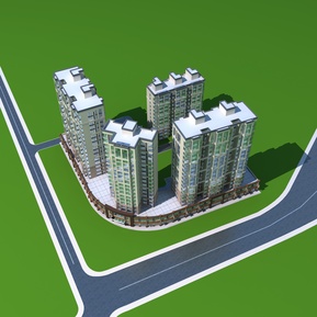 现代 住宅区 住宅鸟瞰