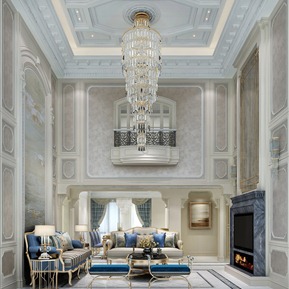 欧式 复式客厅 客厅