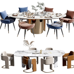 现代 餐桌椅组合 餐桌椅