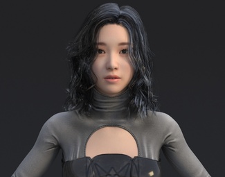 女人 皮衣美女