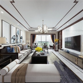 新中式 客餐厅 沙发