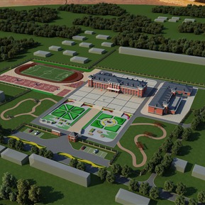 现代 鸟瞰图 小学鸟瞰