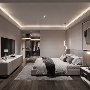 现代 卧室 主卧室
