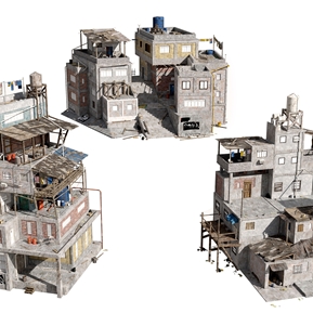 现代 建筑 贫民窟住宅楼房城中村民房