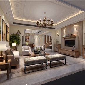 美式 客厅 客餐厅