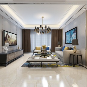 现代 客厅 客餐厅