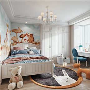 美式 儿童房 儿童房女儿房