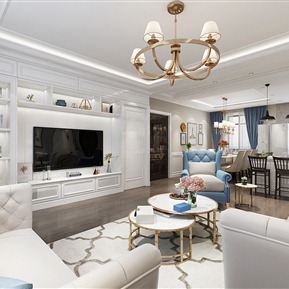 美式 客厅 客餐厅