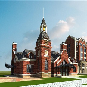 欧式 教堂 教堂住宅楼