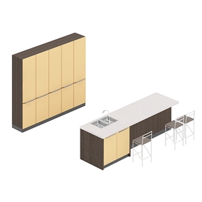 现代 橱柜 餐台