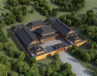 中式古建筑鸟瞰