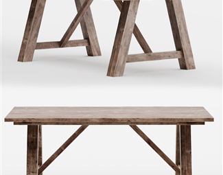 现代木质长条桌