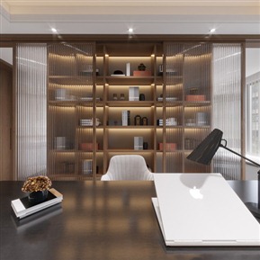 现代 书房 书房全景