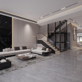 现代 客餐厅 别墅客厅