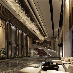 新中式 大厅 酒店大堂