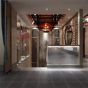 新中式 楼梯口 餐厅楼梯